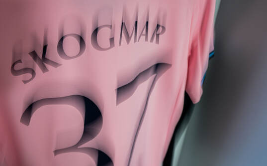 The kit of Adrian Skogmar of Malmö FF in the dressing room