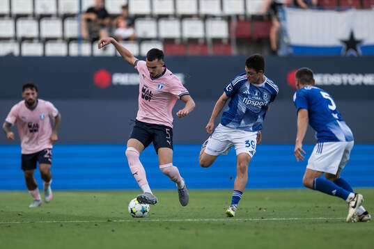 Andrej Djuric of Malmö FF and Dominik Janosek of SK Sigma