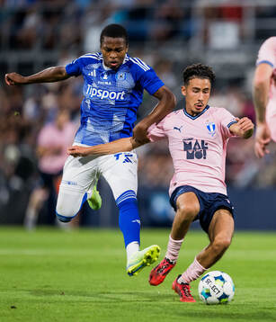 Simion Michez of SK Sigma Olomouc and Adrian Skogmar of