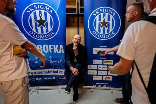 Head coach Henrik Rydström of Malmö FF is being interview
