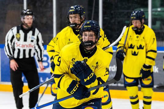 Loui Karlsson of Sweden celebrates