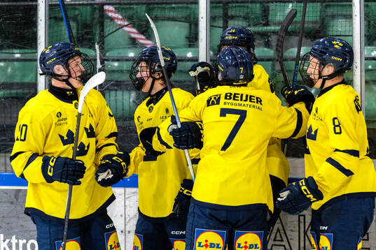 Loui Karlsson of Sweden celebrates