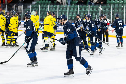 Petteri Vilhunen of Finland looks dejected