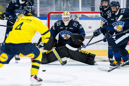 Goaltender Patrik Joensuu of Finland