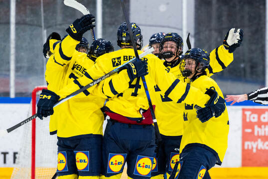 Players of Sweden celebrates
