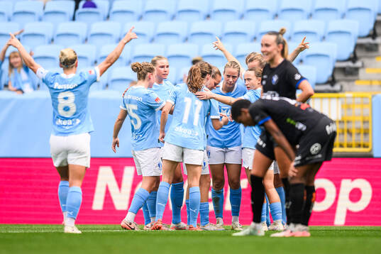 Malmö FFs Sara Kanutte Sørensen Fornes jublar med