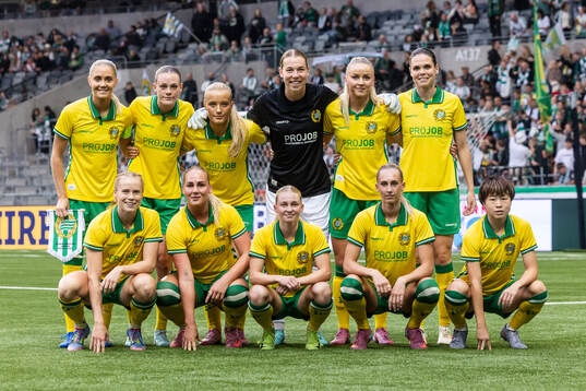 The staring eleven of Hammarby pose for a photo