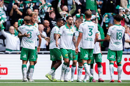Hammarbys Victor Eriksson jublar