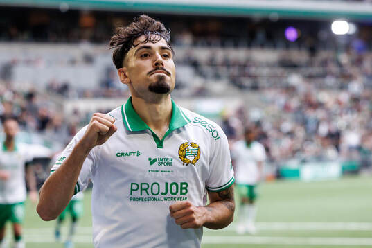 Hammarbys Sebastian Tounekti jublar
