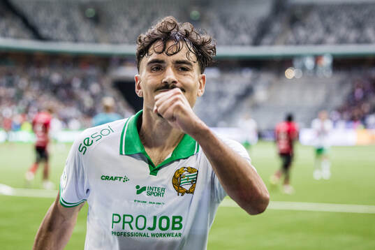 Hammarbys Sebastian Tounekti jublar