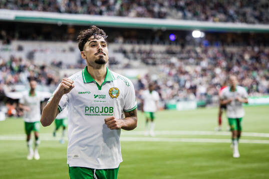 Hammarbys Sebastian Tounekti jublar