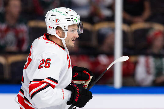 Erik Brännström of Lausanne celebrates