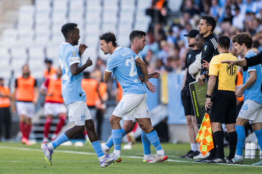 Malmö FFs Stefano Vecchia och Lasse Berg Johnsen