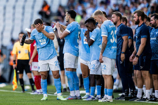 Malmö FFs Gabriel Busanello och Andrej Djuric