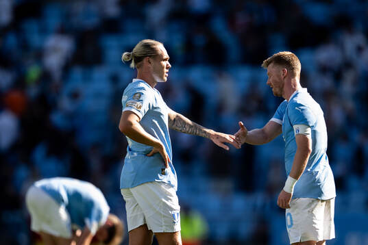Malmö FFs Arnor Sigurdsson och Anders Christiansen