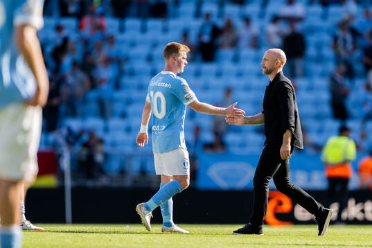 Malmö FFs Anders Christiansen och huvudtränare Henrik