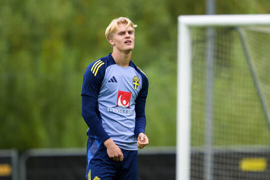 Lucas Bergvall of the Swedish national football team