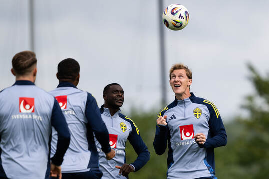 Ken Sema and Emil Krafth of the Swedish national football
