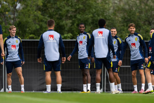 Emil Krafth, Alexander Isak, Jordan Larsson and Anton