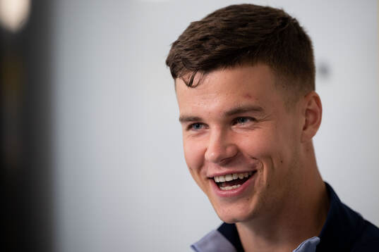 Samuel Dahl of the Swedish national football team in mixed