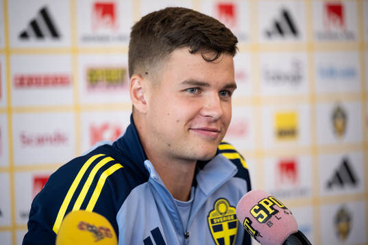 Samuel Dahl of the Swedish national football team in mixed