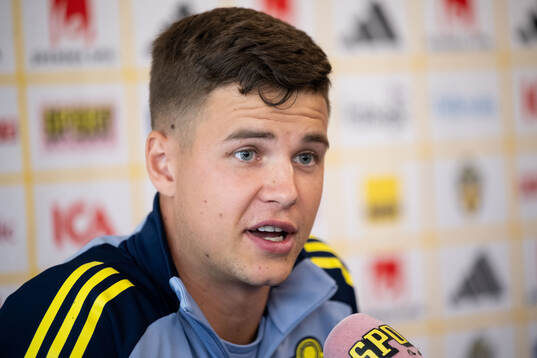 Samuel Dahl of the Swedish national football team in mixed
