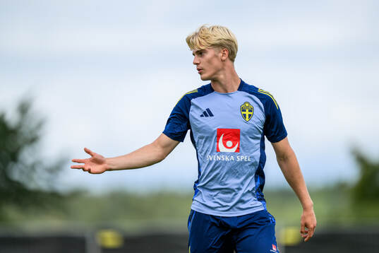 Lucas Bergvall of the Swedish men's football national team