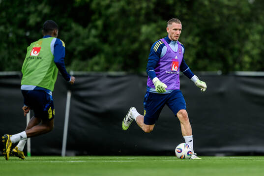 goalkeeper Robin Olsen of the Swedish men's football