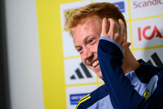 Hugo Larsson of the Swedish men's football national team