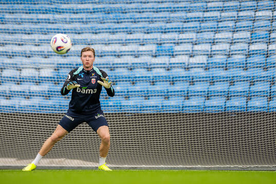 Goalkeeper Mathias Dyngeland of the Norwegian national