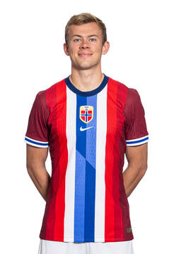 Aune Heggebø of the Norwegian national football team poses
