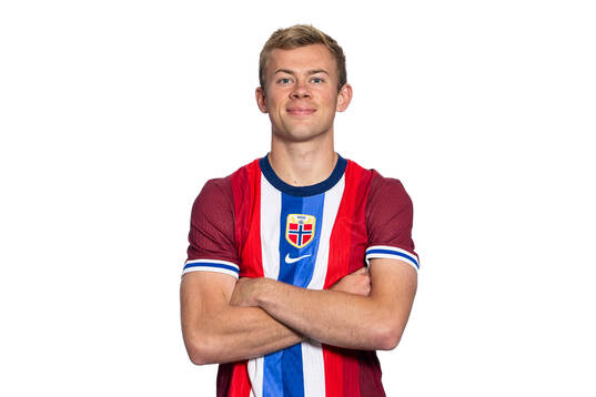 Aune Heggebø of the Norwegian national football team poses