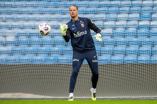 Goalkeeper Ørjan Håskjold Nyland of the Norwegian