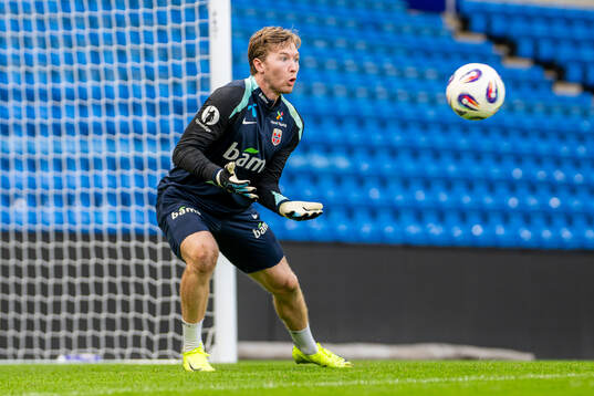 Goalkeeper Mathias Dyngeland of the Norwegian national