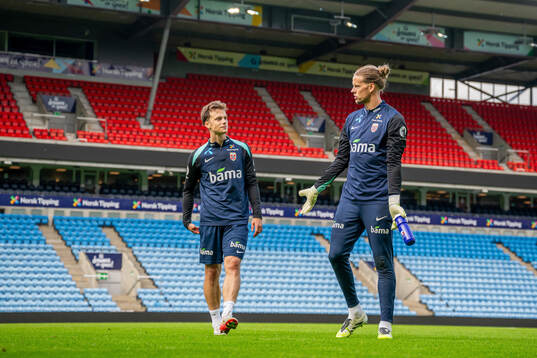 Felix Horn Myhre and goalkeeper Ørjan Håskjold Nyland of