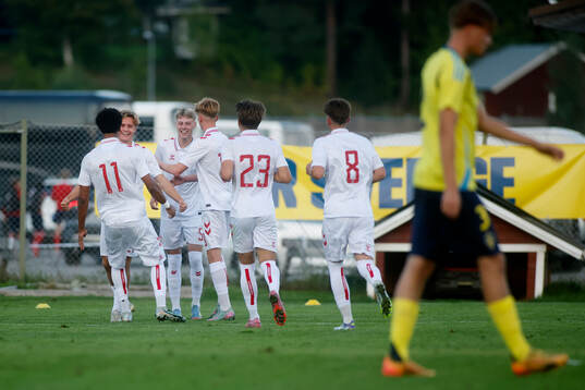 Viggo Poulsen of Denmark celebrates
