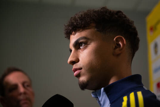 Yasin Ayari of the Swedish national football team in mixed
