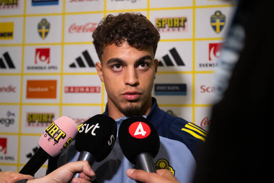 Yasin Ayari of the Swedish national football team in mixed