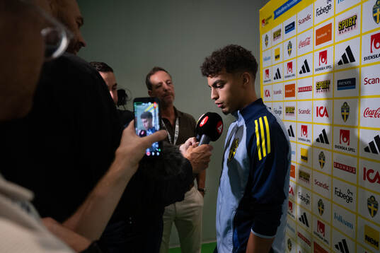 Yasin Ayari of the Swedish national football team in mixed