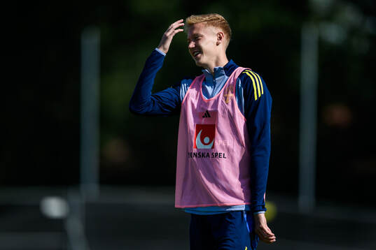 Hugo Larsson of the Swedish men's football national team at