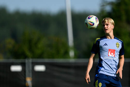 Lucas Bergvall of the Swedish men's football national team