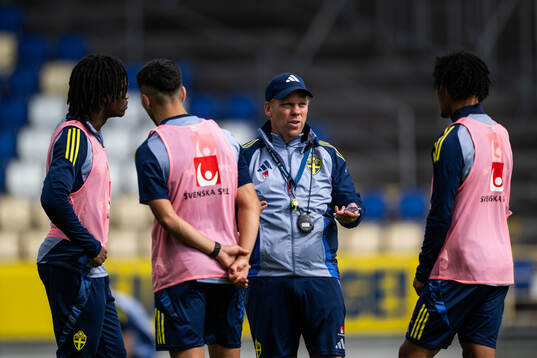 Assistant coach Viktor Eriksson of the Swedish under-21