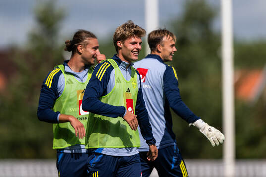 Elison Makolli, Lukas Björklund and goalkeeper André