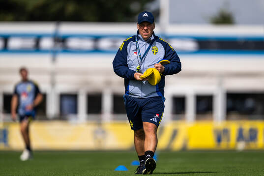Assistant coach Viktor Eriksson of the Swedish under-21