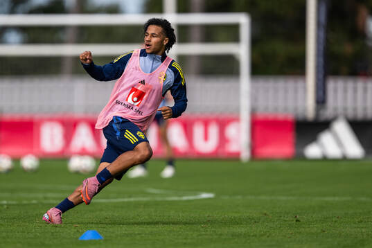 Momodou Sonko of the Swedish under-21 national football team
