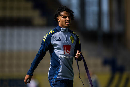 Momodou Sonko of the Swedish under-21 national football team