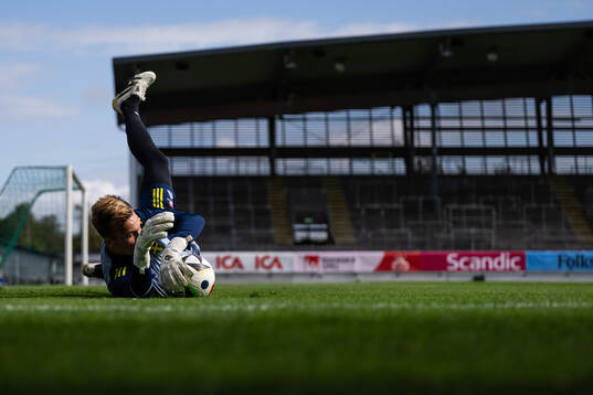 Goalkeeper André Picornell of the Swedish under-21