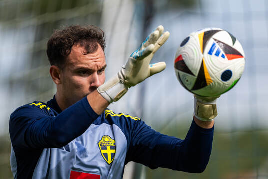 Goalkeeper Elis Bisherasi of the Swedish under-21 national