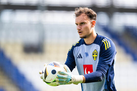Goalkeeper Elis Bisherasi of the Swedish under-21 national