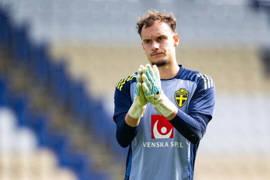 Goalkeeper Elis Bisherasi of the Swedish under-21 national